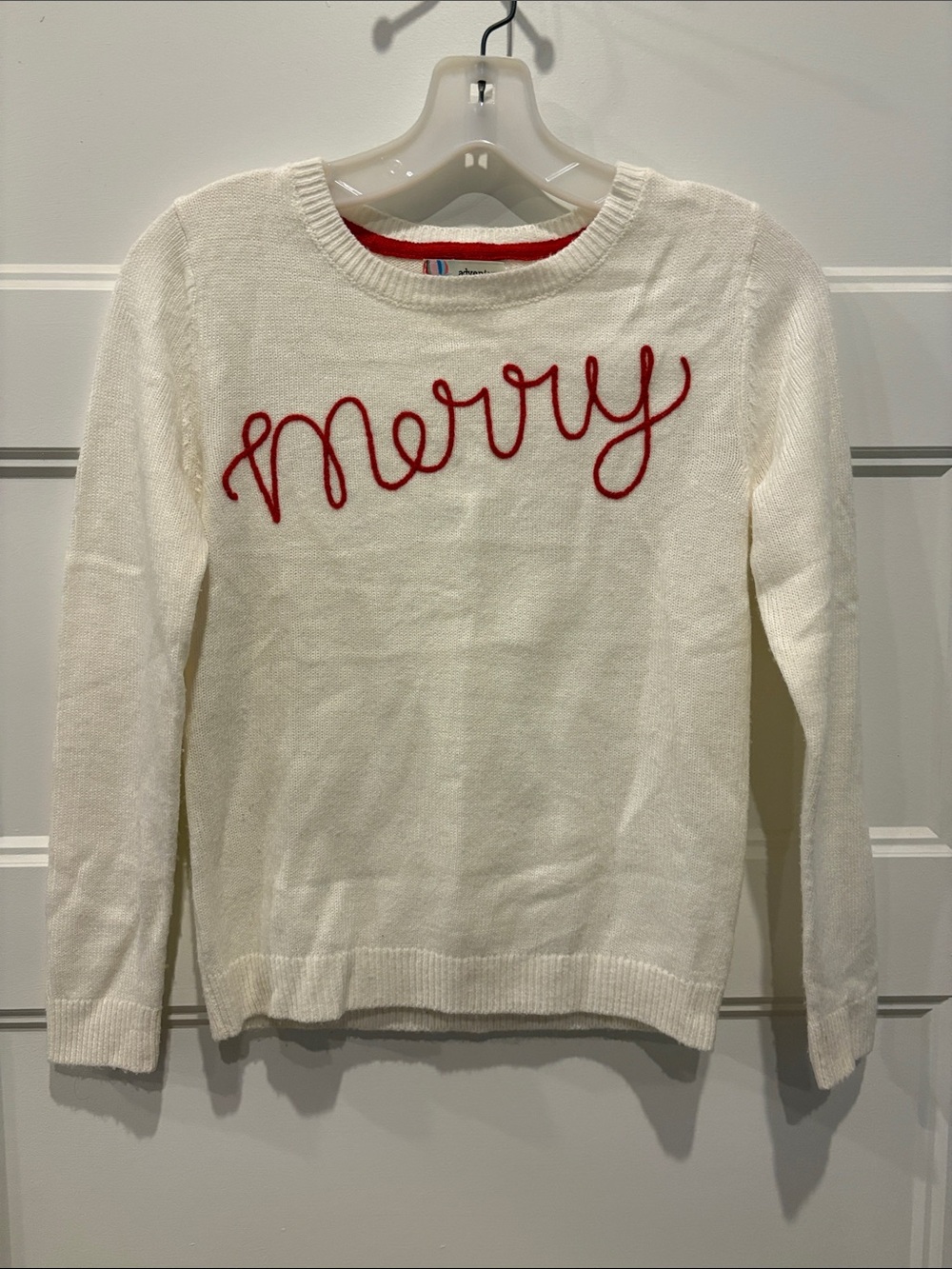 Copper Key Cream Crewneck Sweater with Red "merry" Script